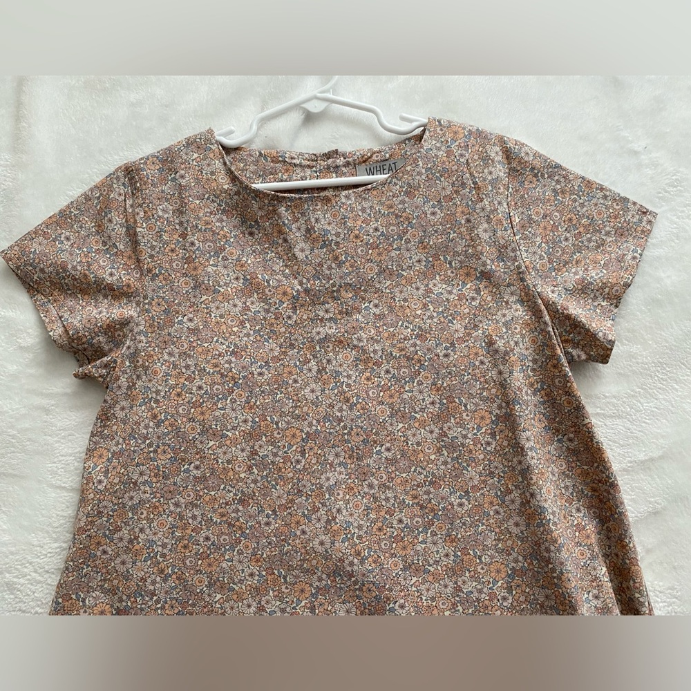 Tan Cream Blouse with Mandarin Collar and Long Sleeves